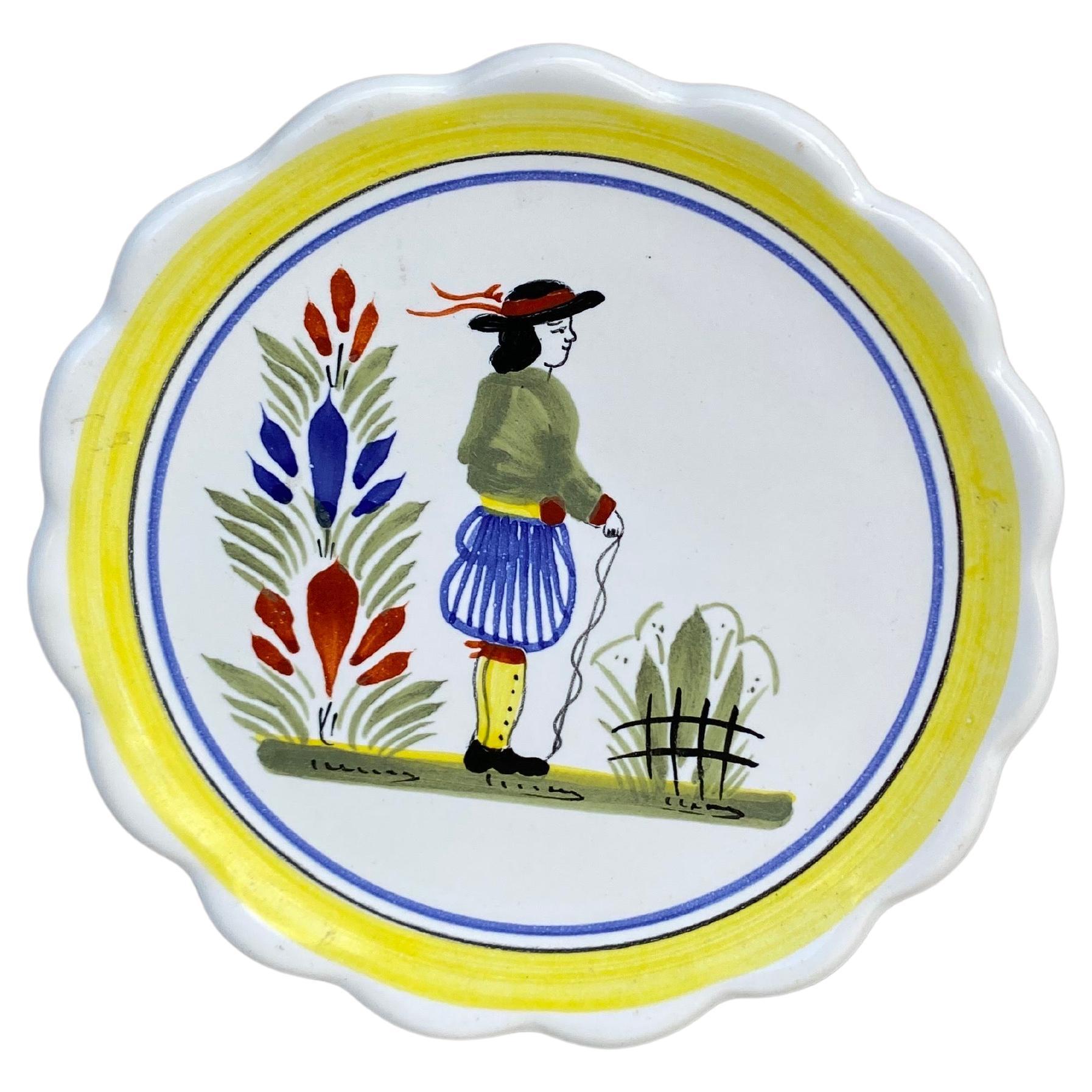 French Miniature Quimper Plate, Circa 1950 For Sale