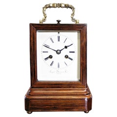 French Miniature Rosewood Campaign Clock