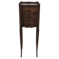 Used French Miniature Walnut Side Cabinet w/ 3 Drawers