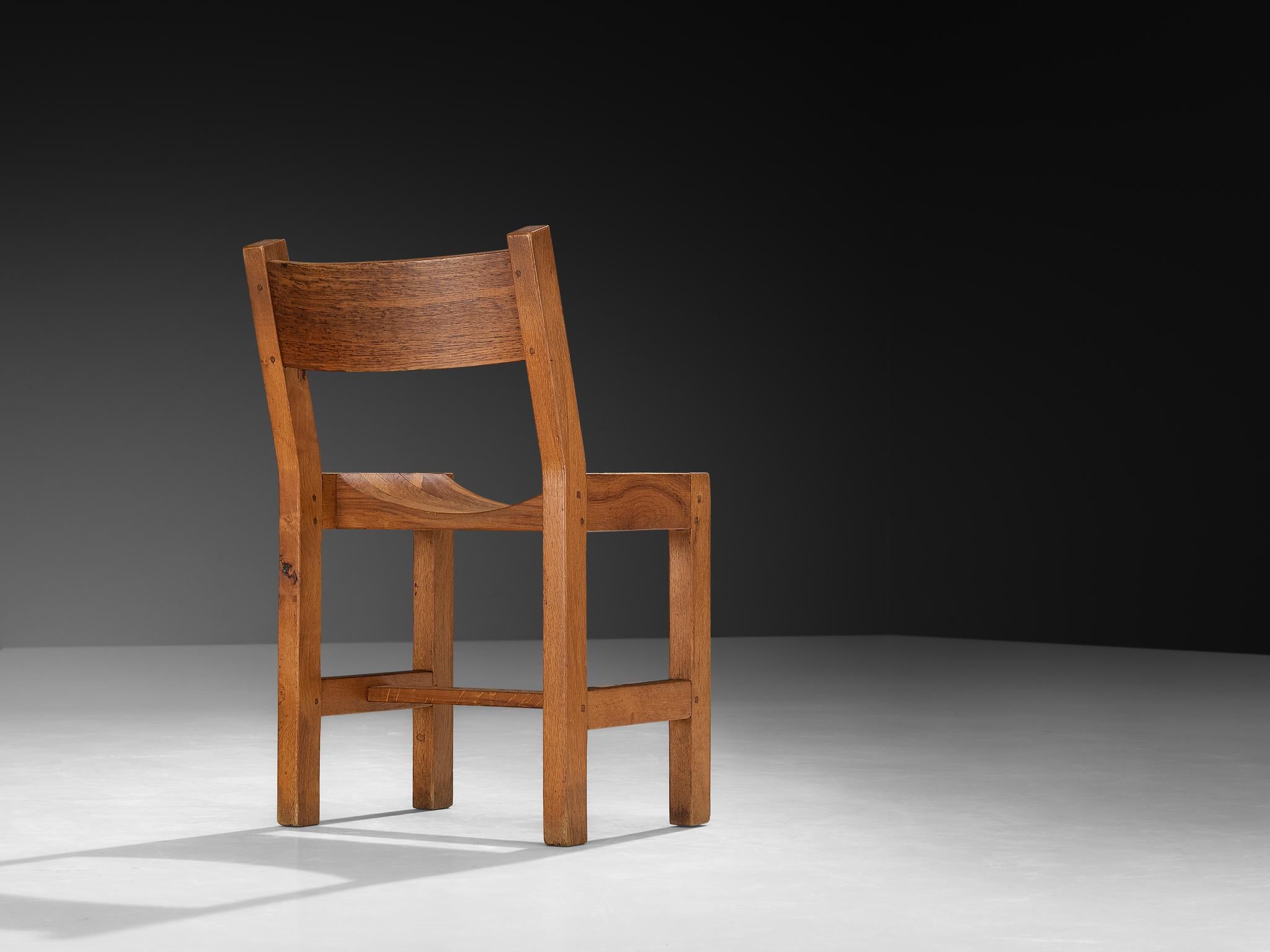 Francese Sedia laterale minimalista francese in Oak caldo in vendita
