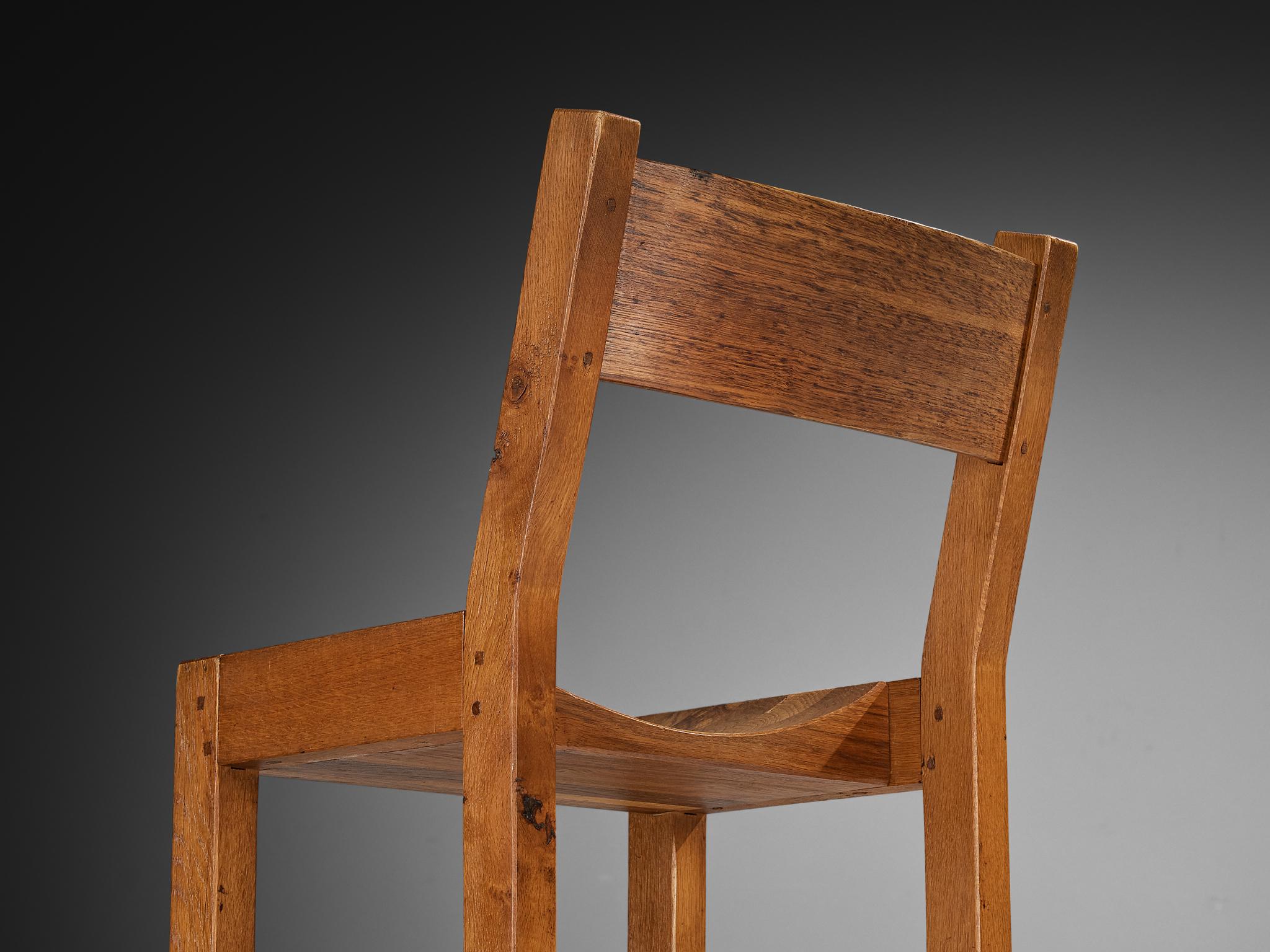 Sedia laterale minimalista francese in Oak caldo In condizioni buone in vendita a Waalwijk, NL