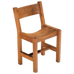 Sedia laterale minimalista francese in Oak caldo