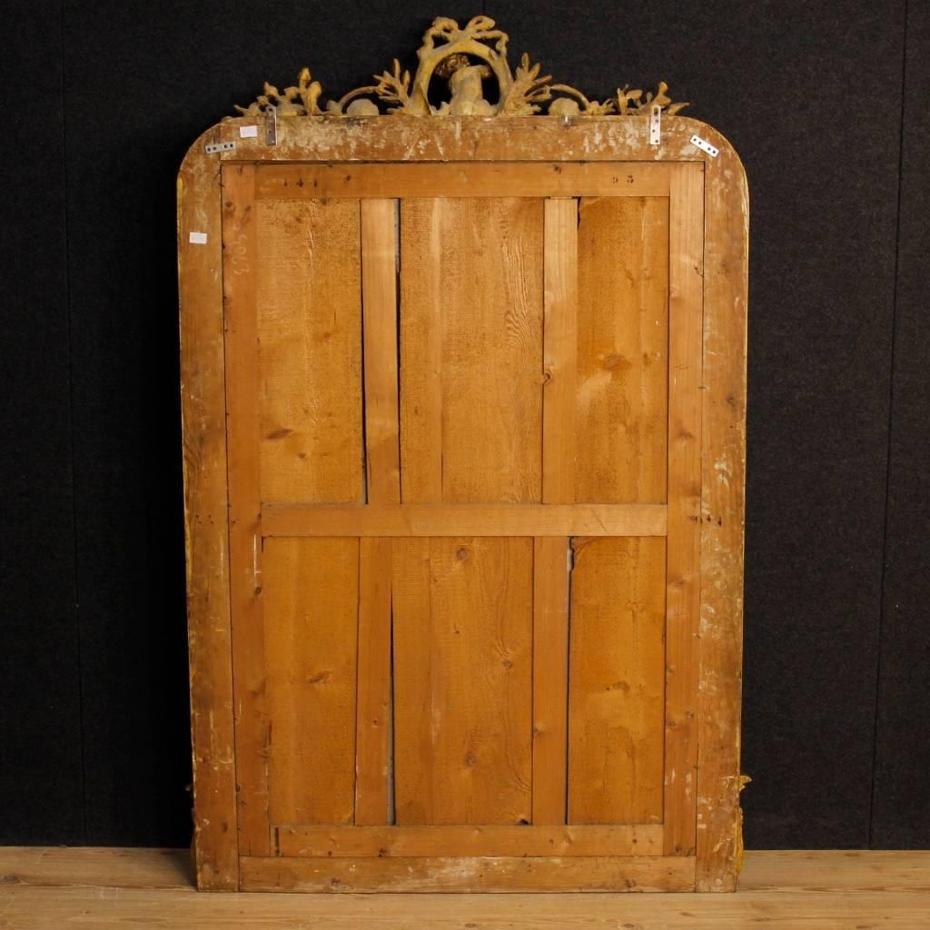 French Mirror in Giltwood and Plaster with Little Angel from 19th Century 8