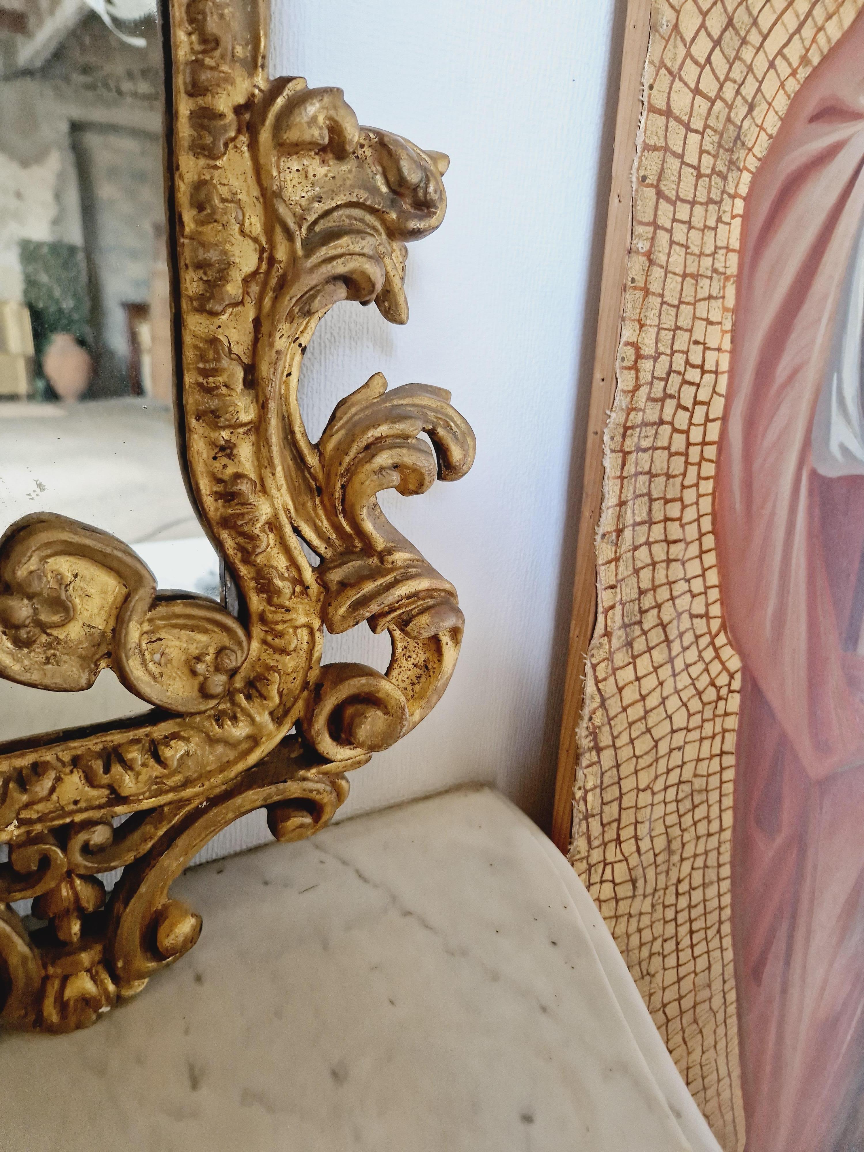 French Mirror Louis XV Rococo Style in Gilded Wood For Sale 5