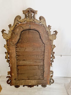 Miroir français de style rococo en bois doré Louis XV