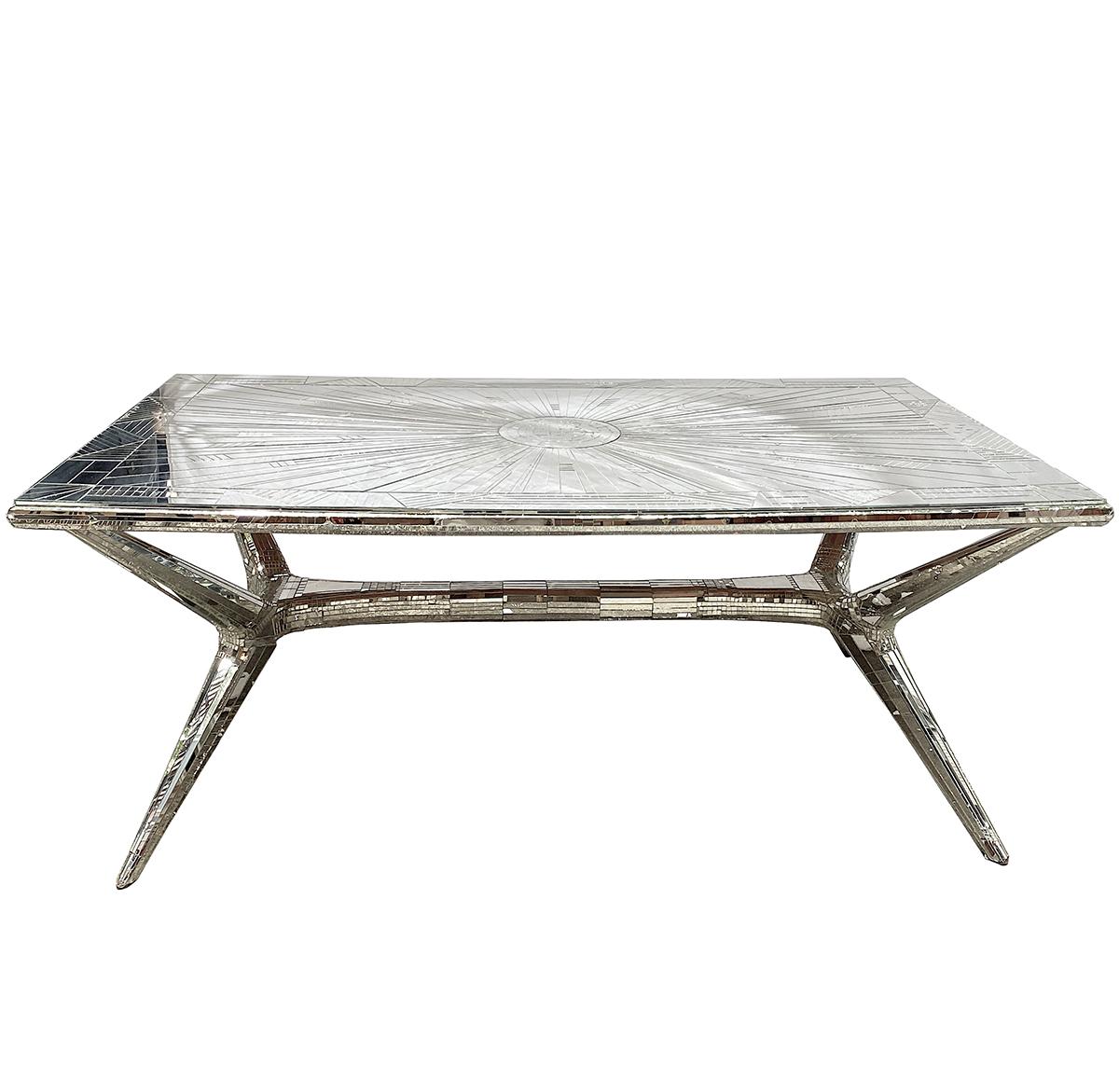 A French circa 1960's mirror mosaic table. 

Measurements:
Height: 31.5