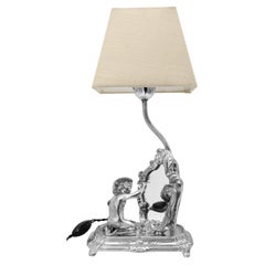 French Mirror Table Lamp, Painter, ca.1900