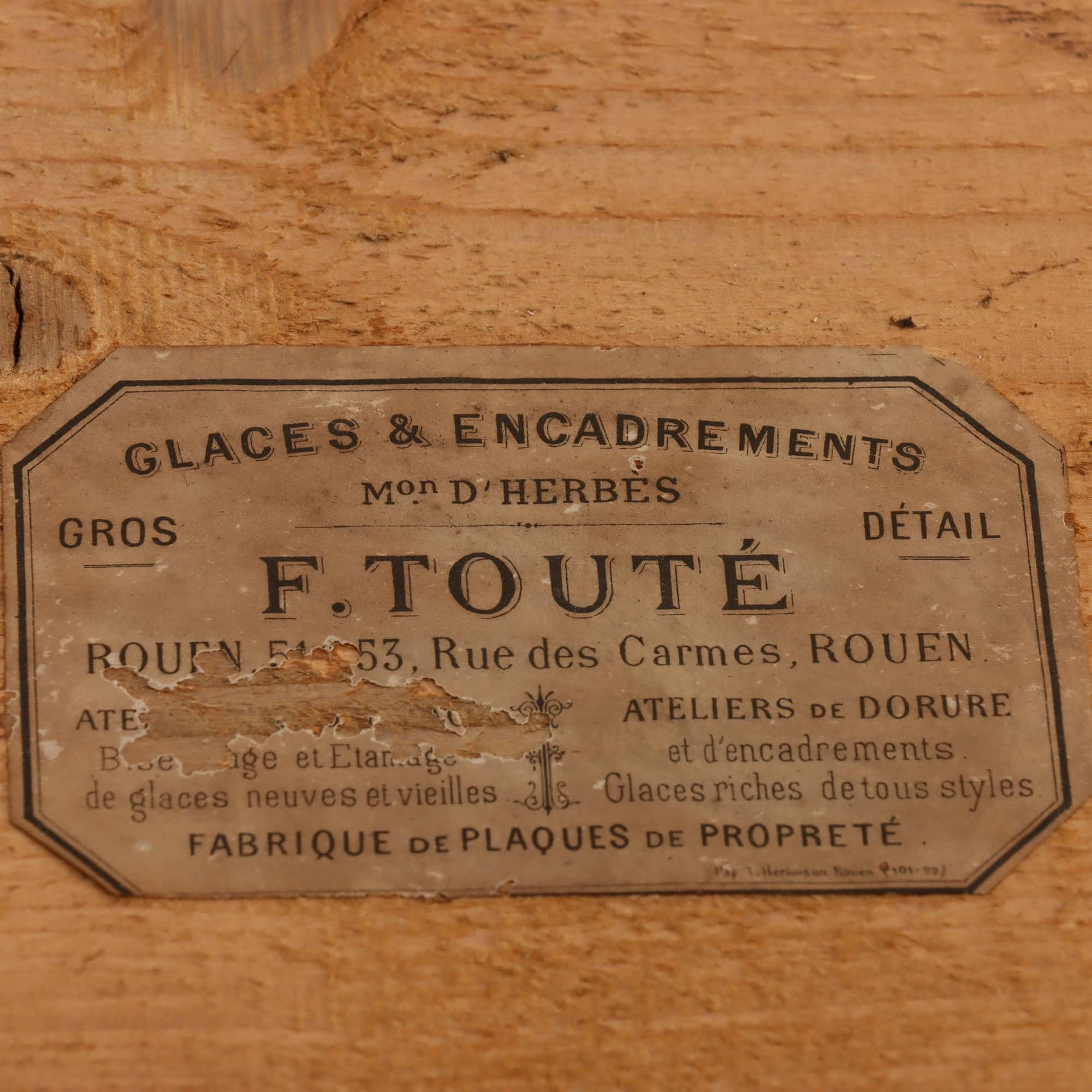 Milieu du XIXe siècle Miroir français avec cadre partiellement ébénisé et doré C 1860. en vente