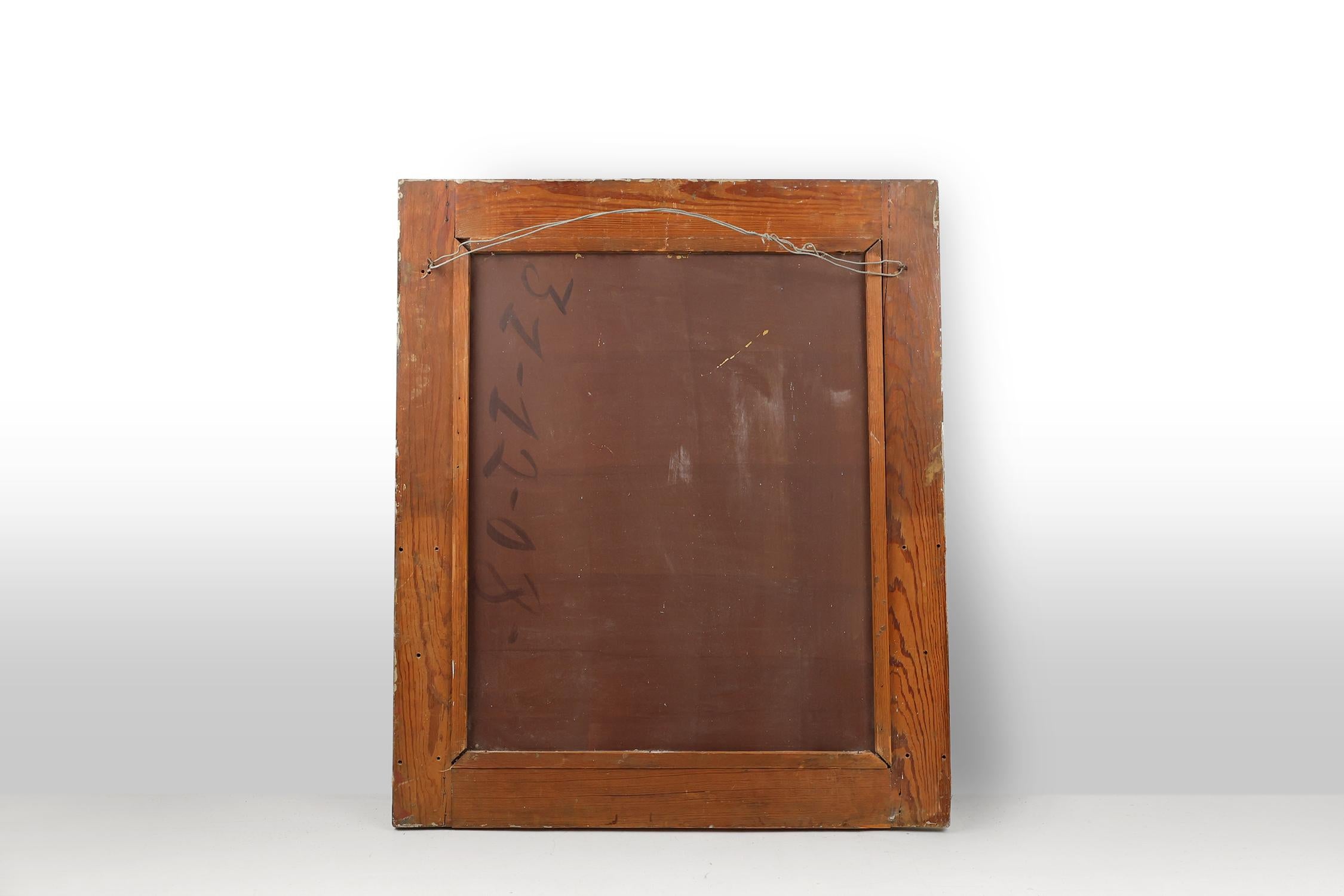 Französischer Spiegel mit warmem Kiefernholzrahmen, 1900er Jahre im Angebot 5