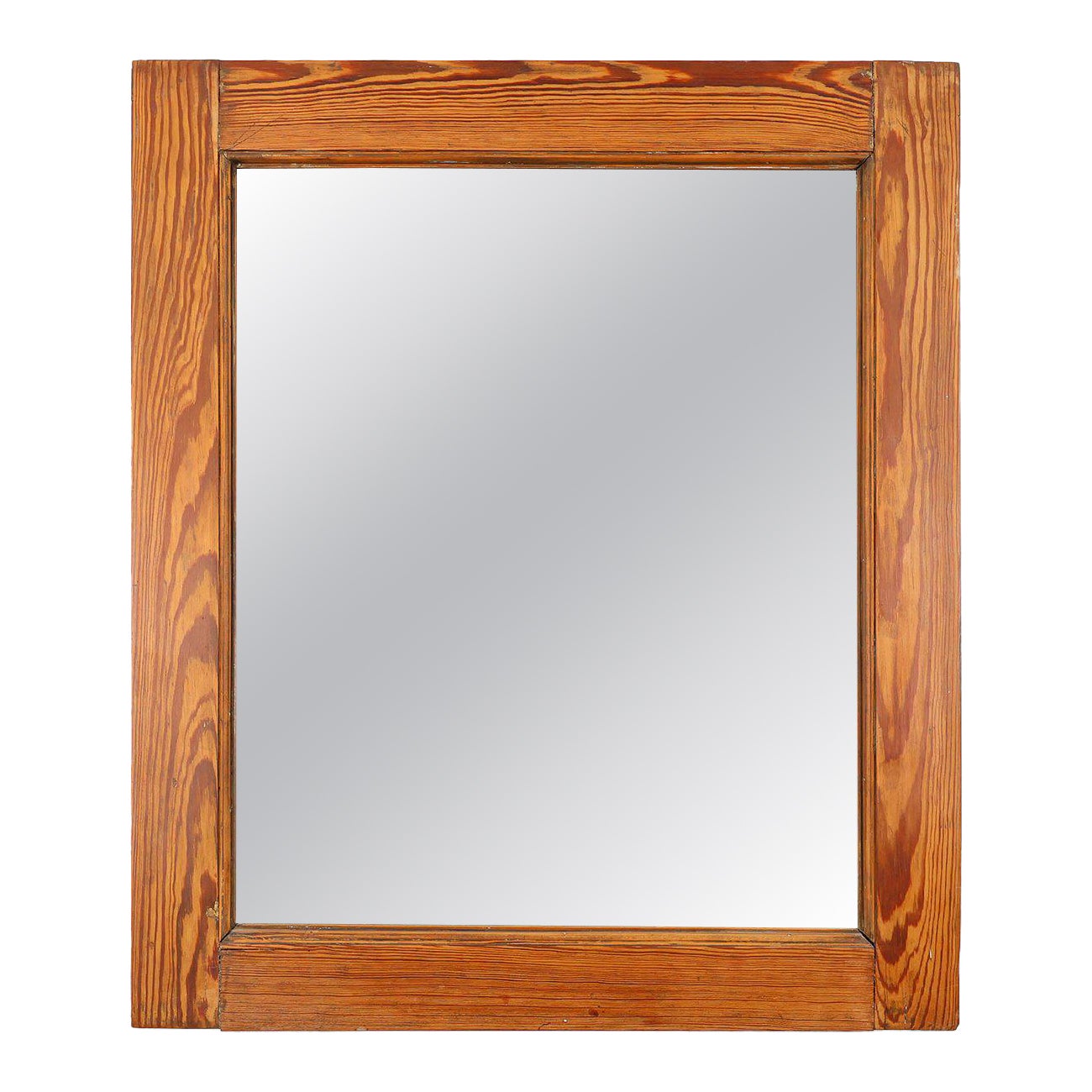 French Mirror with Warm Pine Wood Frame, 1900s For Sale