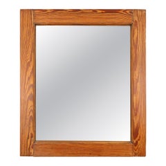 French Mirror with Warm Pine Wood Frame, 1900s