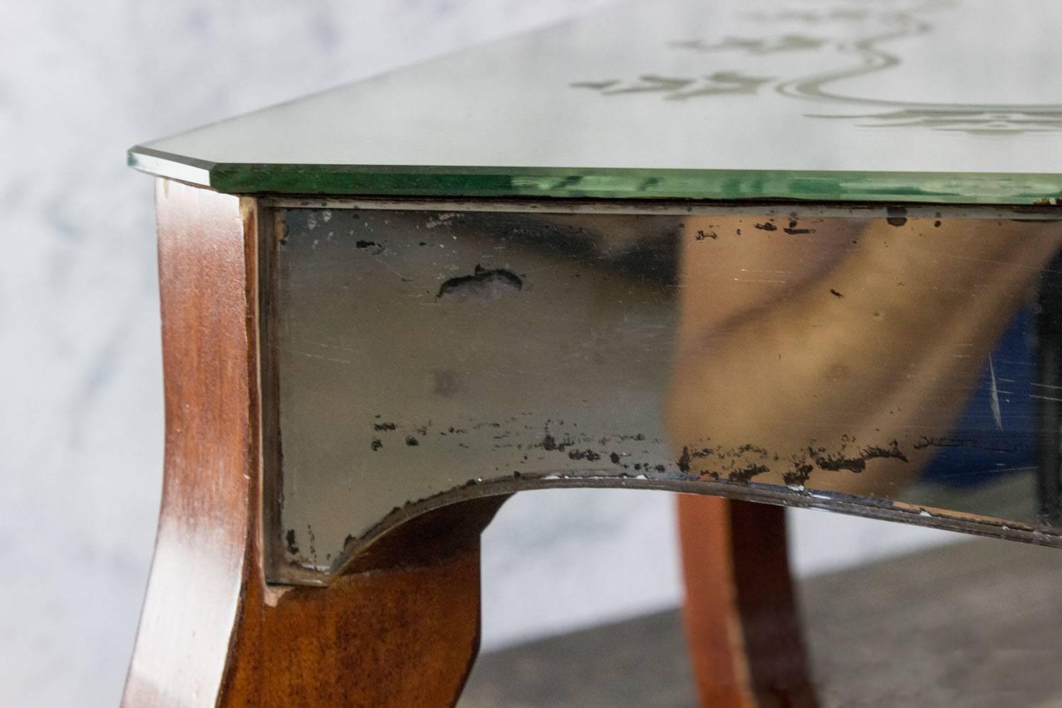 Mid-20th Century French Mirrored Card Table