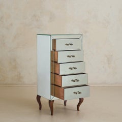 French Mirrored Chest of Drawers, 1940s