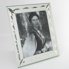 Cornice francese a specchio con incisione al contrario, circa 1940