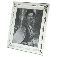 French Mirrored Picture Frame with Reverse Etching, circa 1940
