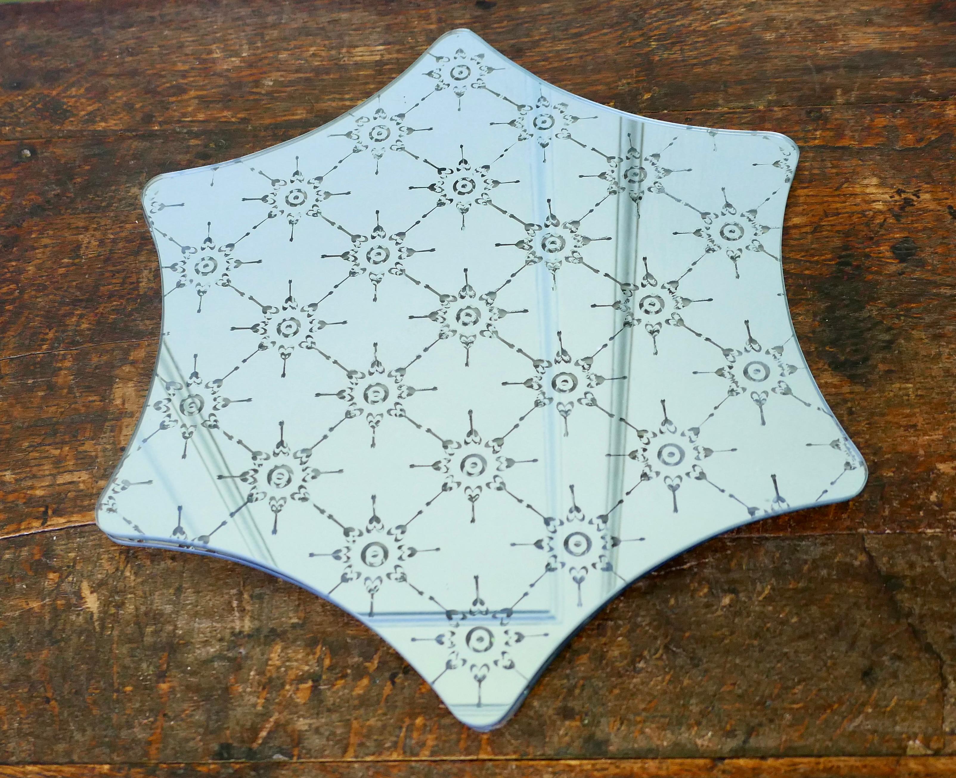 Mid-Century Modern French Mirrored Sideboard Mats  A lovely trio which sits on your serving table For Sale