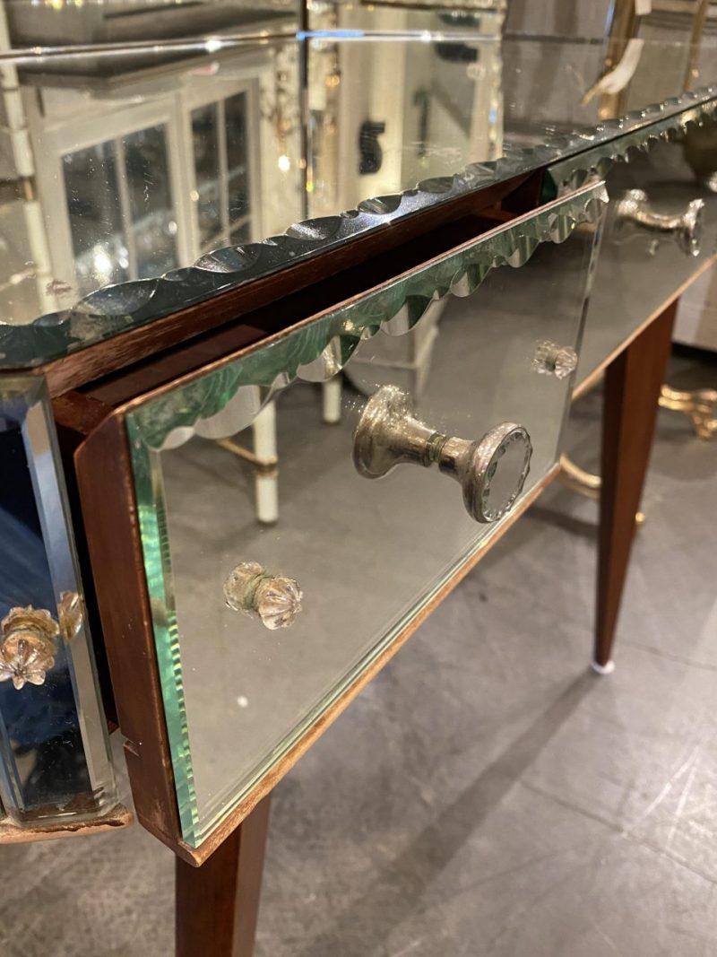 20th Century French Mirrored Vanity Table 1920s-40s For Sale