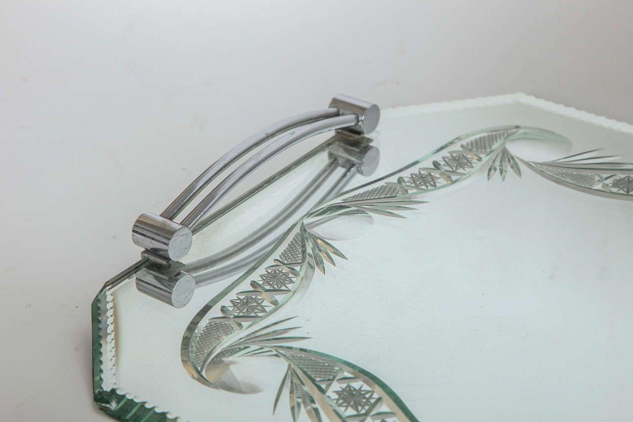 Plateau de toilette français en miroir Unisexe en vente