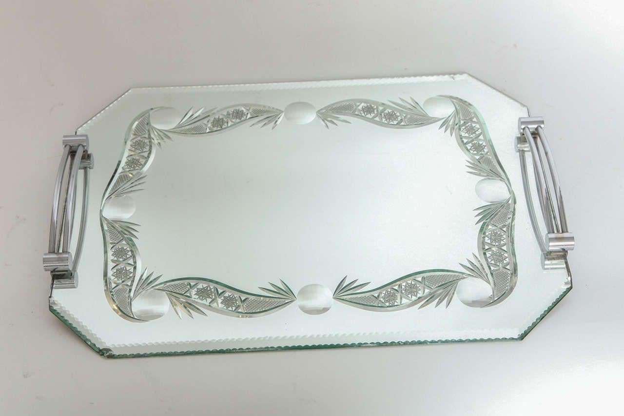 Plateau de toilette français en miroir en vente 1