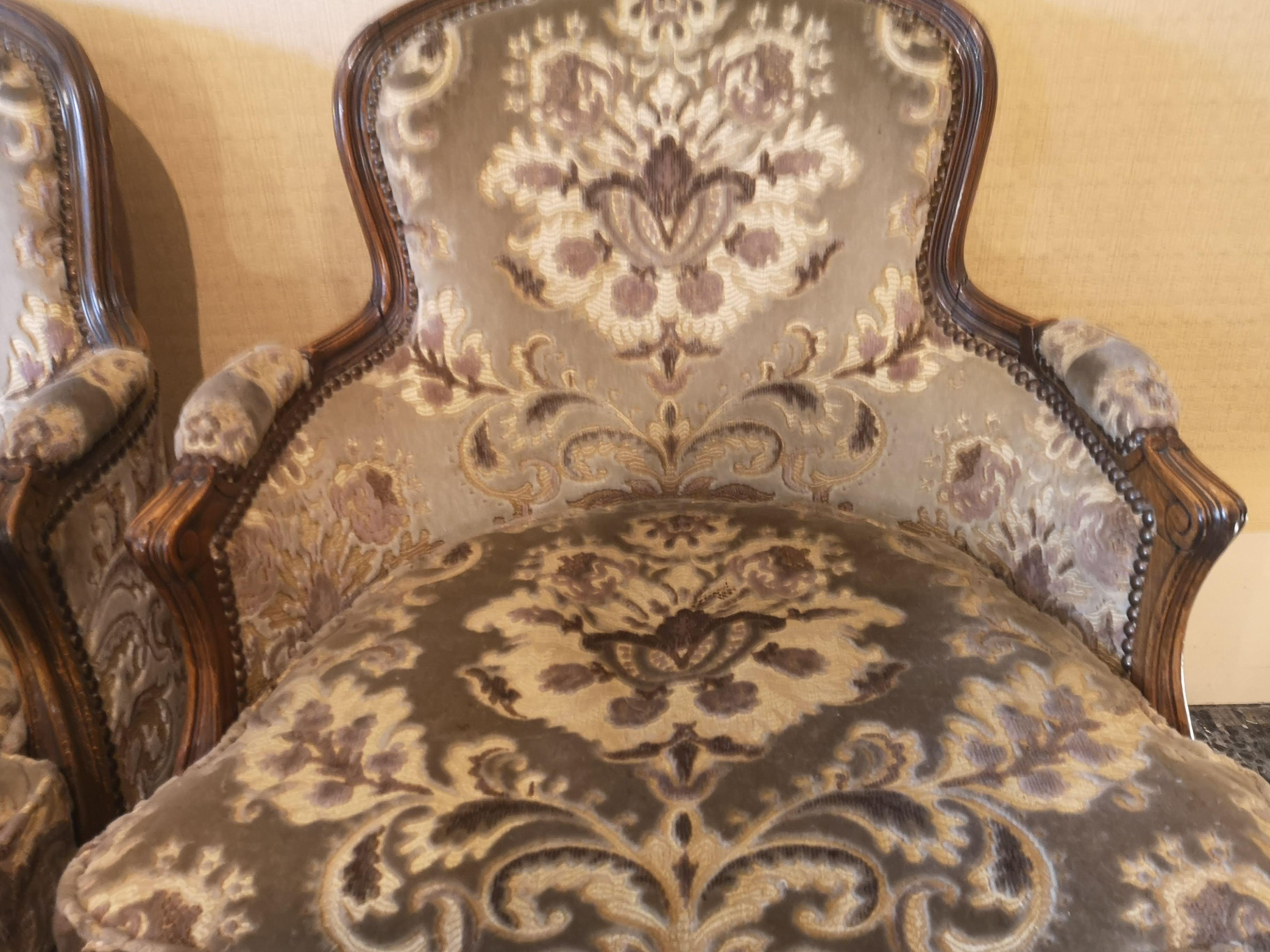 20th Century French Mis Century Bergères Louis XV Style For Sale