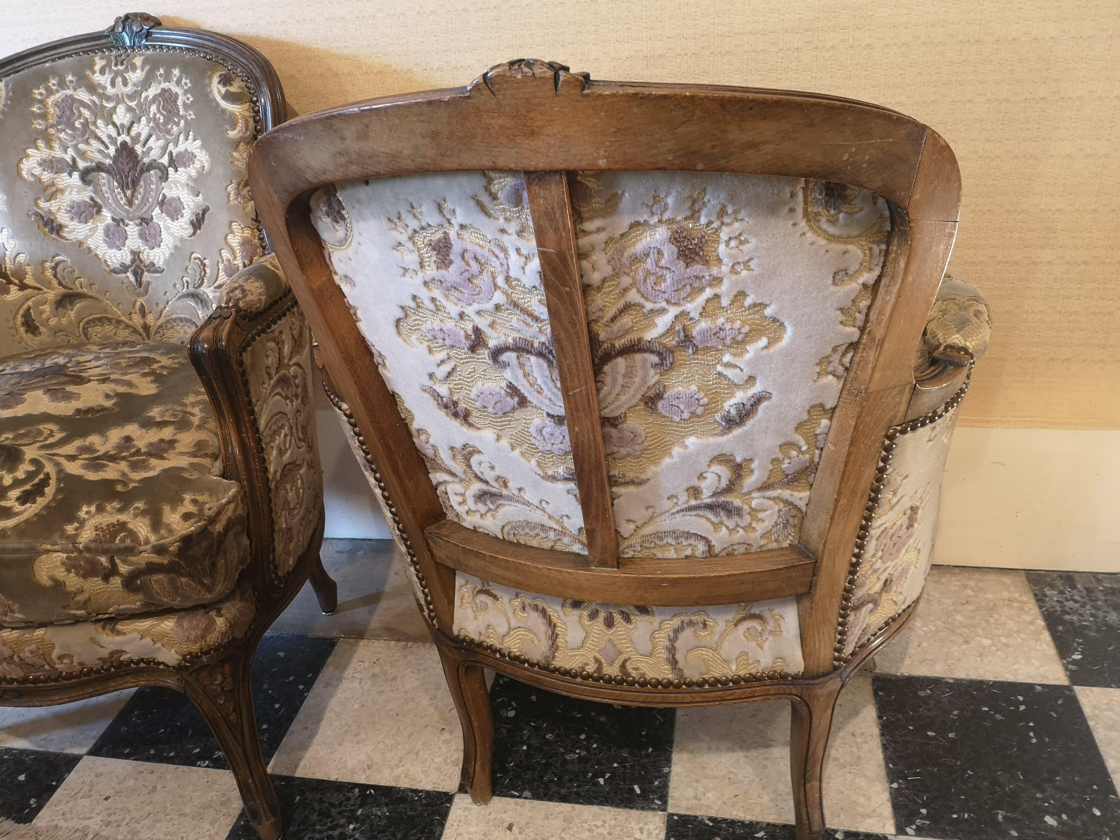 French Mis Century Bergères Louis XV Style For Sale 2