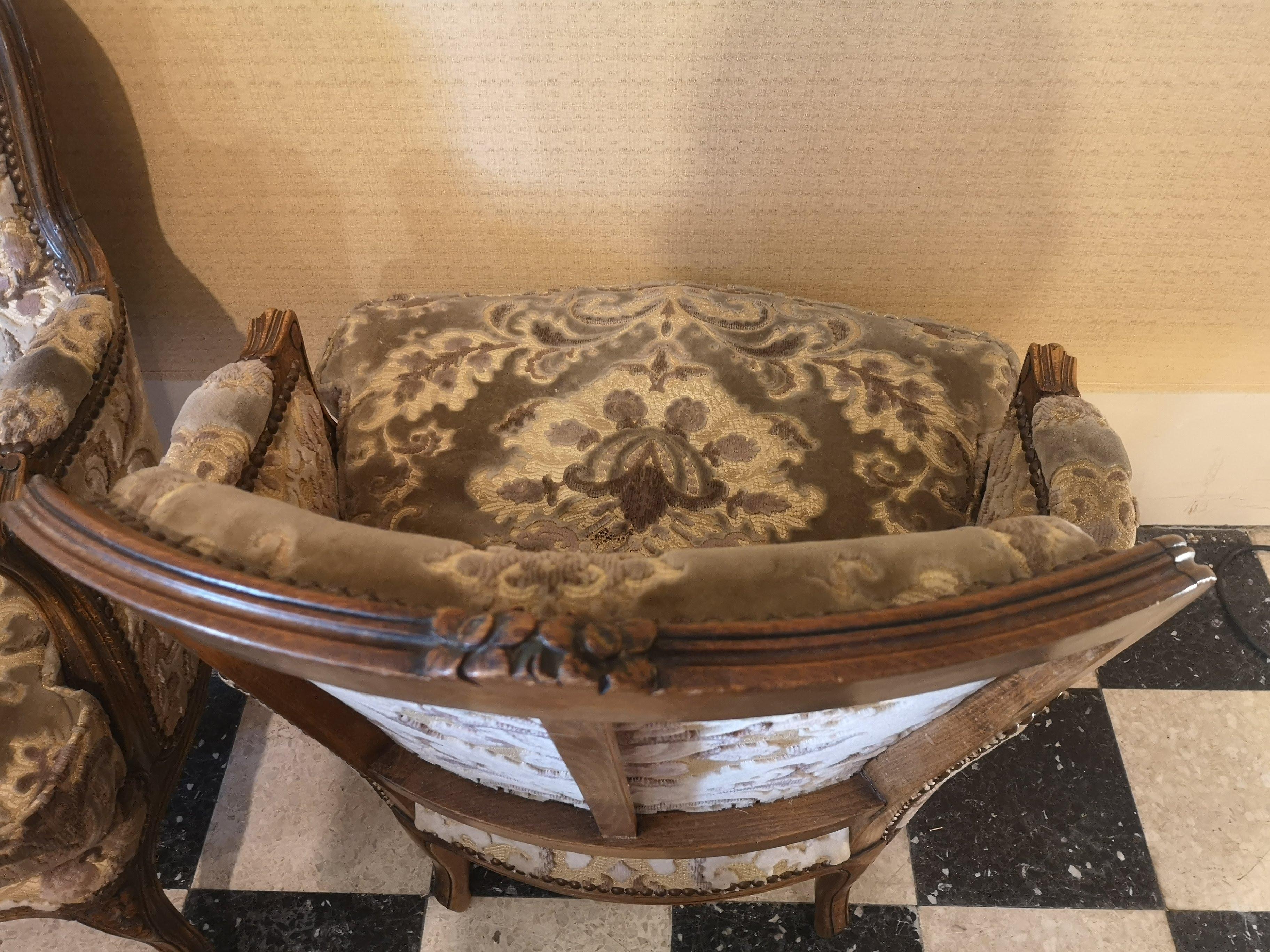 French Mis Century Bergères Louis XV Style For Sale 3