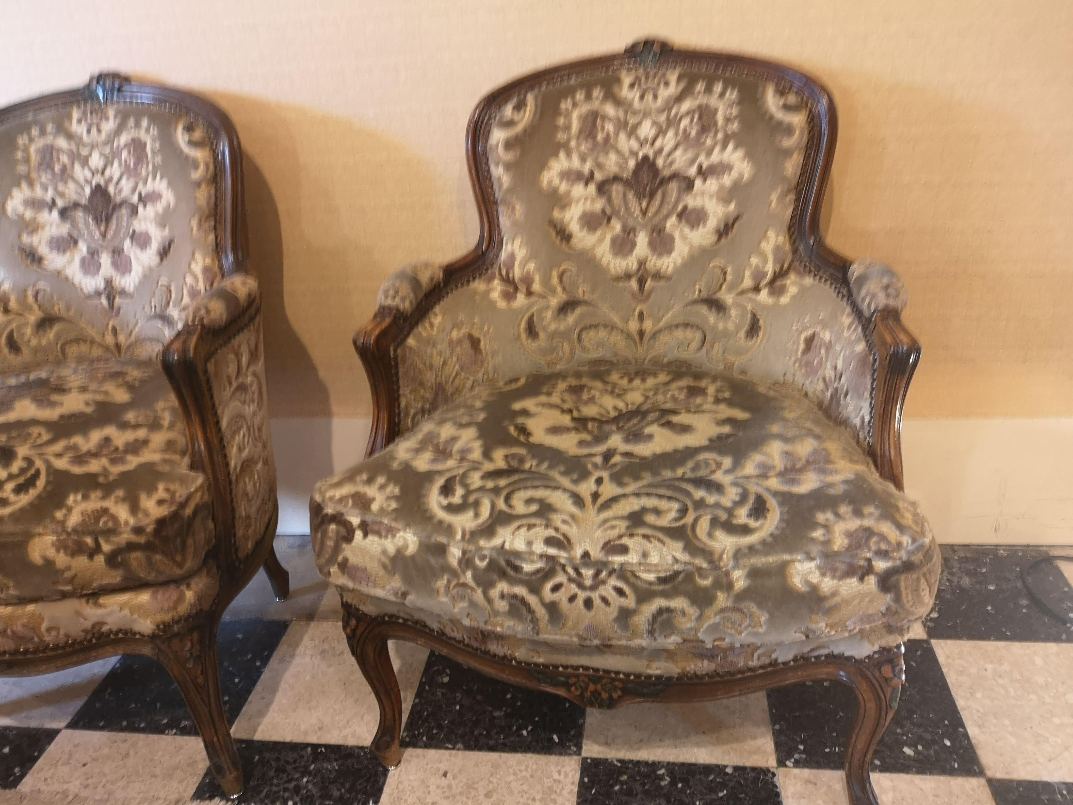 French Mis Century Bergères Louis XV Style For Sale 4