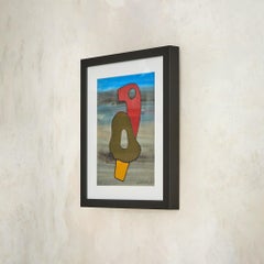 French Mixed Media on Paper Abstract Painting No. 01 by Gérard Sandoz