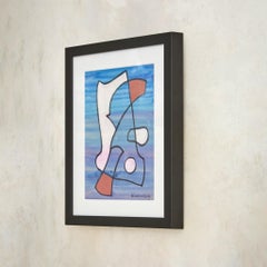 French Mixed Media on Paper Abstract Painting No. 02 by Gérard Sandoz