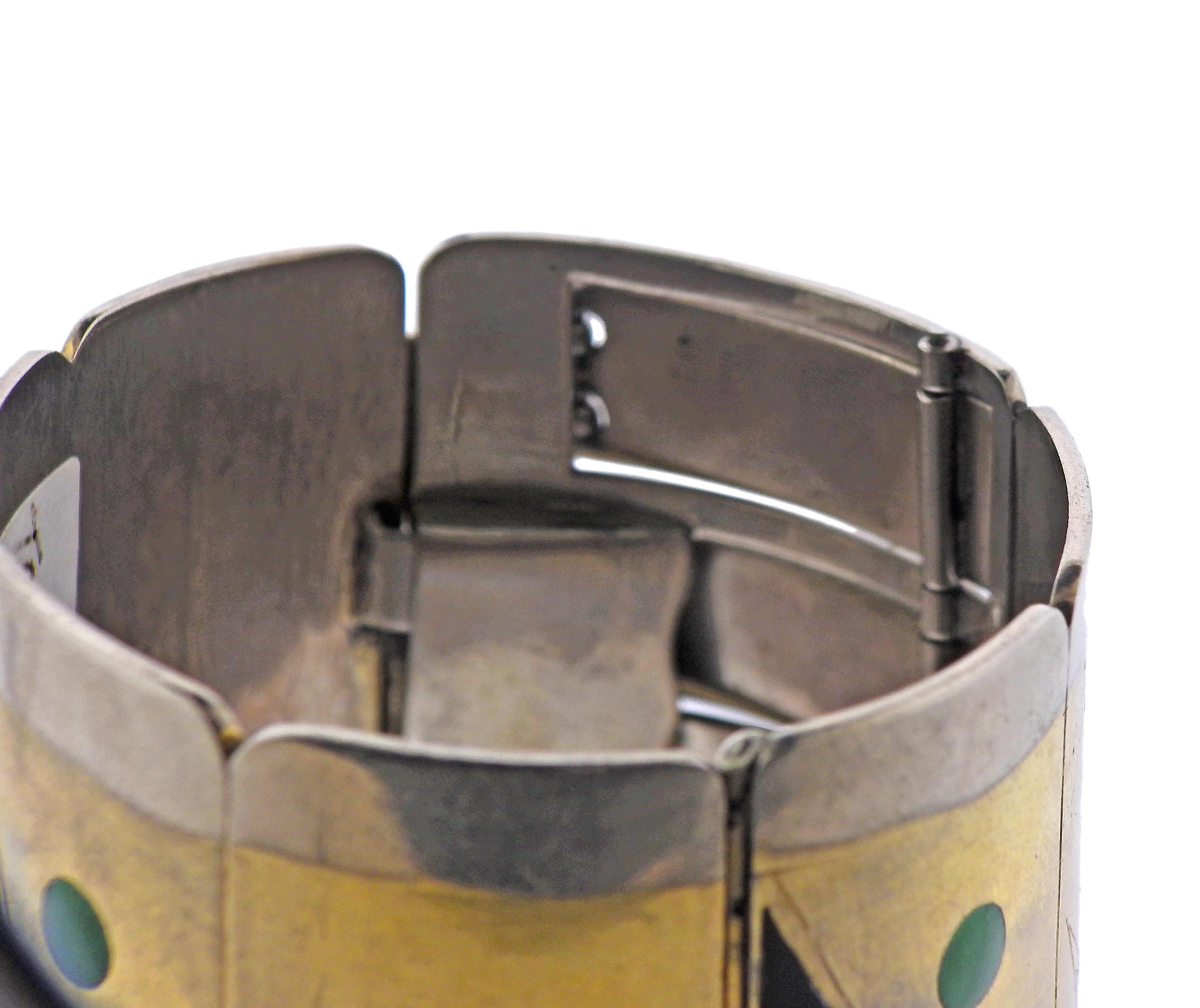 Bracelet à franges en métal mixte incrusté de pierres précieuses Pour femmes en vente