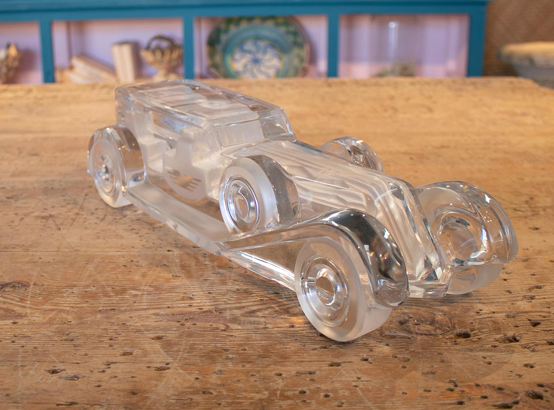 French model of a glass car by Daum, circa 1980.