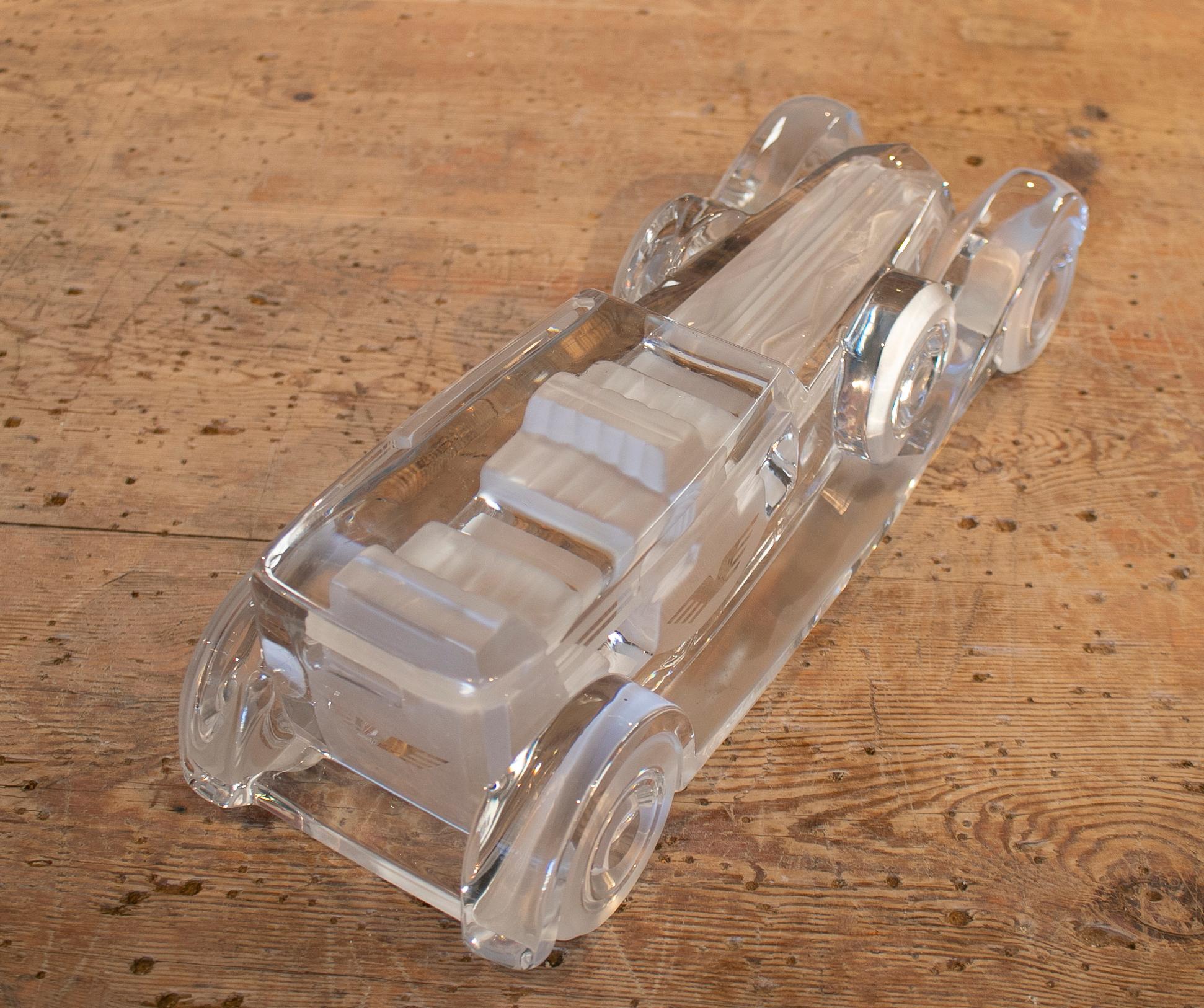 Art Glass French Model of a Glass Car by Daum, circa 1980