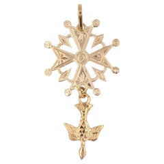 French Modern 18 Karat Rose Gold Holy Spirit Pendant