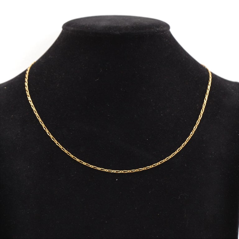 French Modern 18 Karat Yellow Gold Alternating Curb Stitches Chain For ...