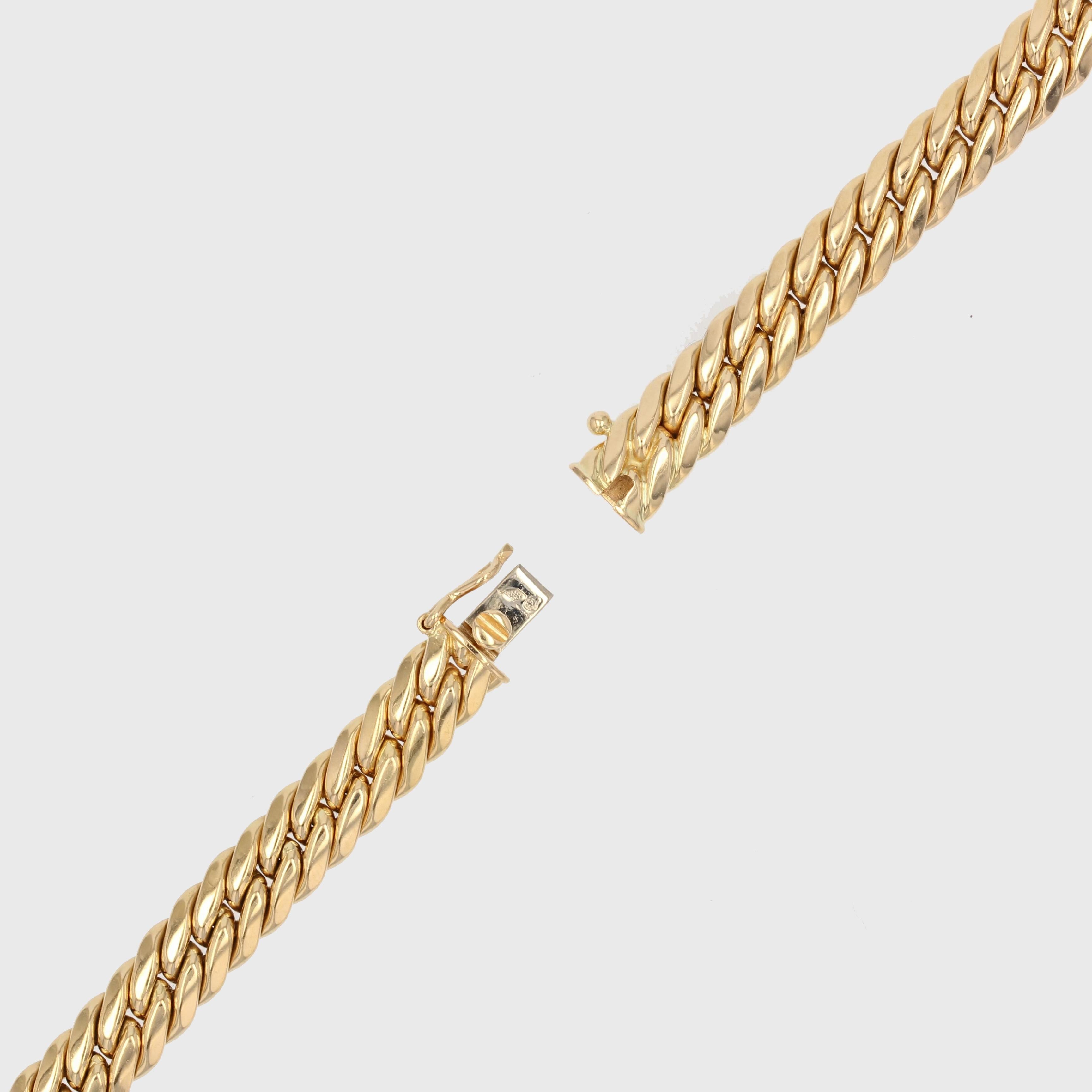 French Modern 18 Karat Yellow Gold Curb Bracelet 6