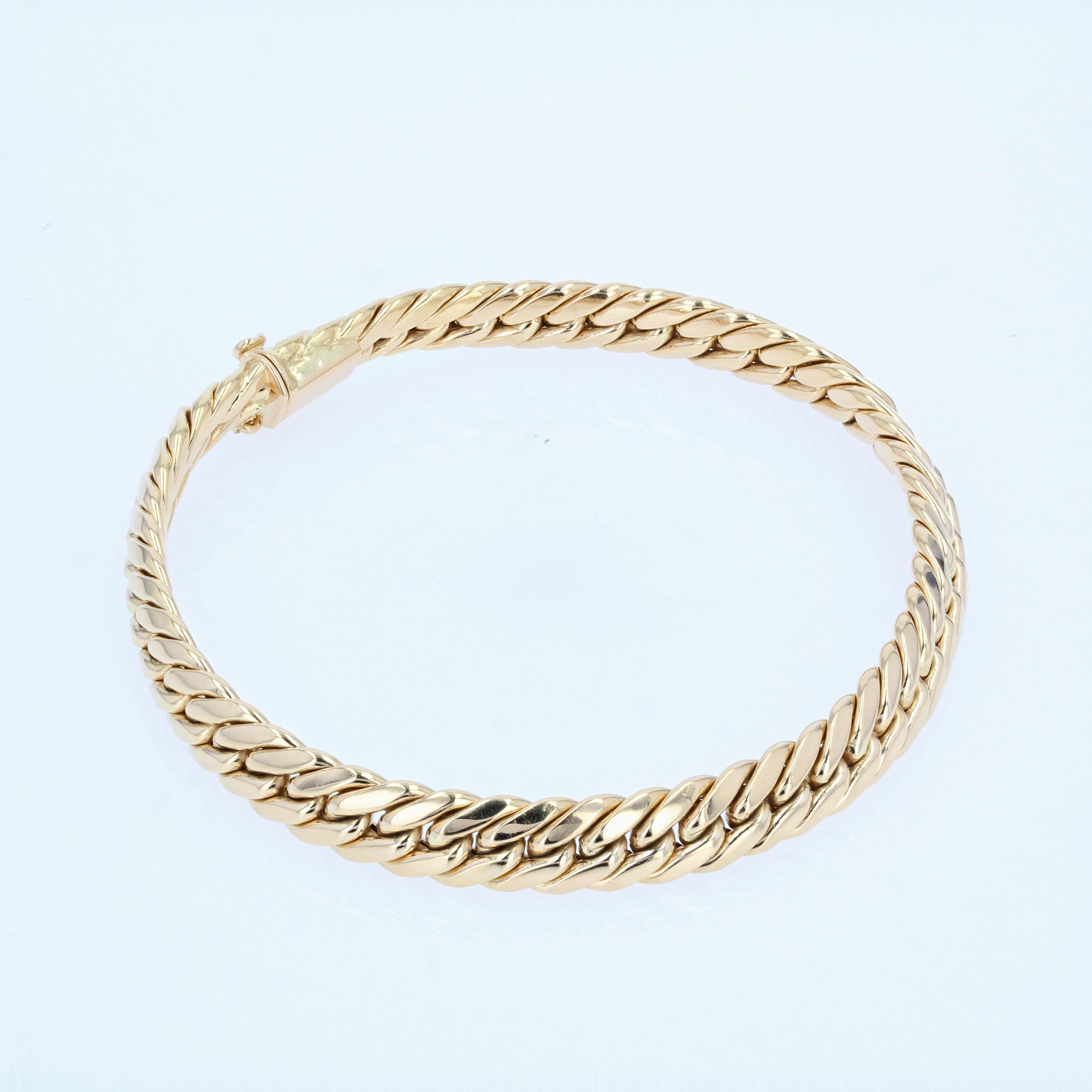 French Modern 18 Karat Yellow Gold Curb Bracelet 2