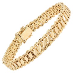 French Modern 18 Karat Yellow Gold Curb Bracelet