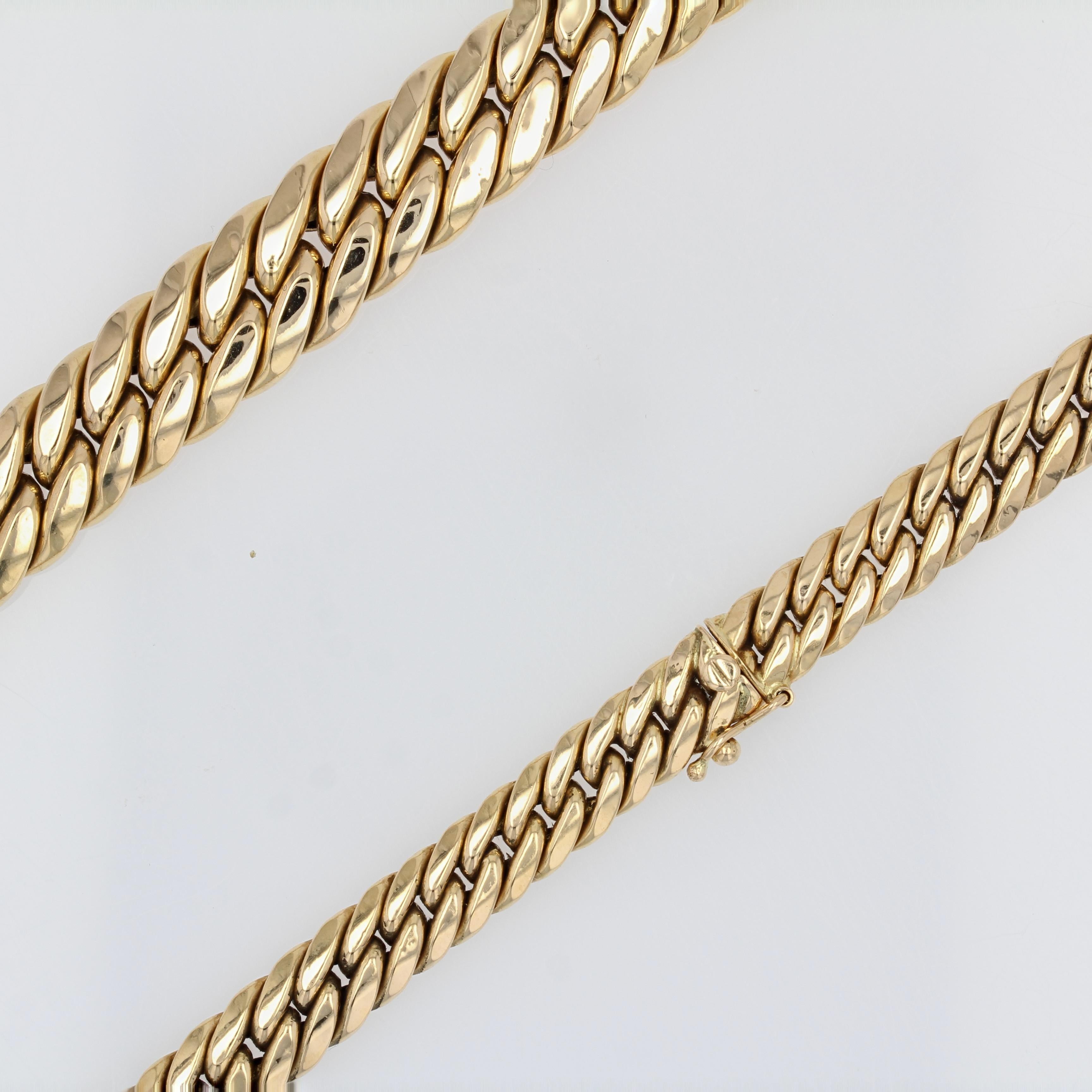 French Modern 18 Karat Yellow Gold Curb Mesh Necklace 6
