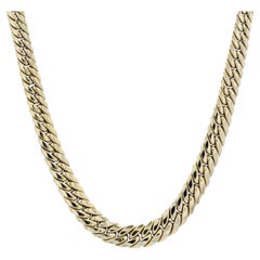 French Modern 18 Karat Yellow Gold Curb Mesh Necklace