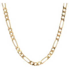French Modern 18 Karat Yellow Gold Filed Alternating Curb Chain Mesh Necklace