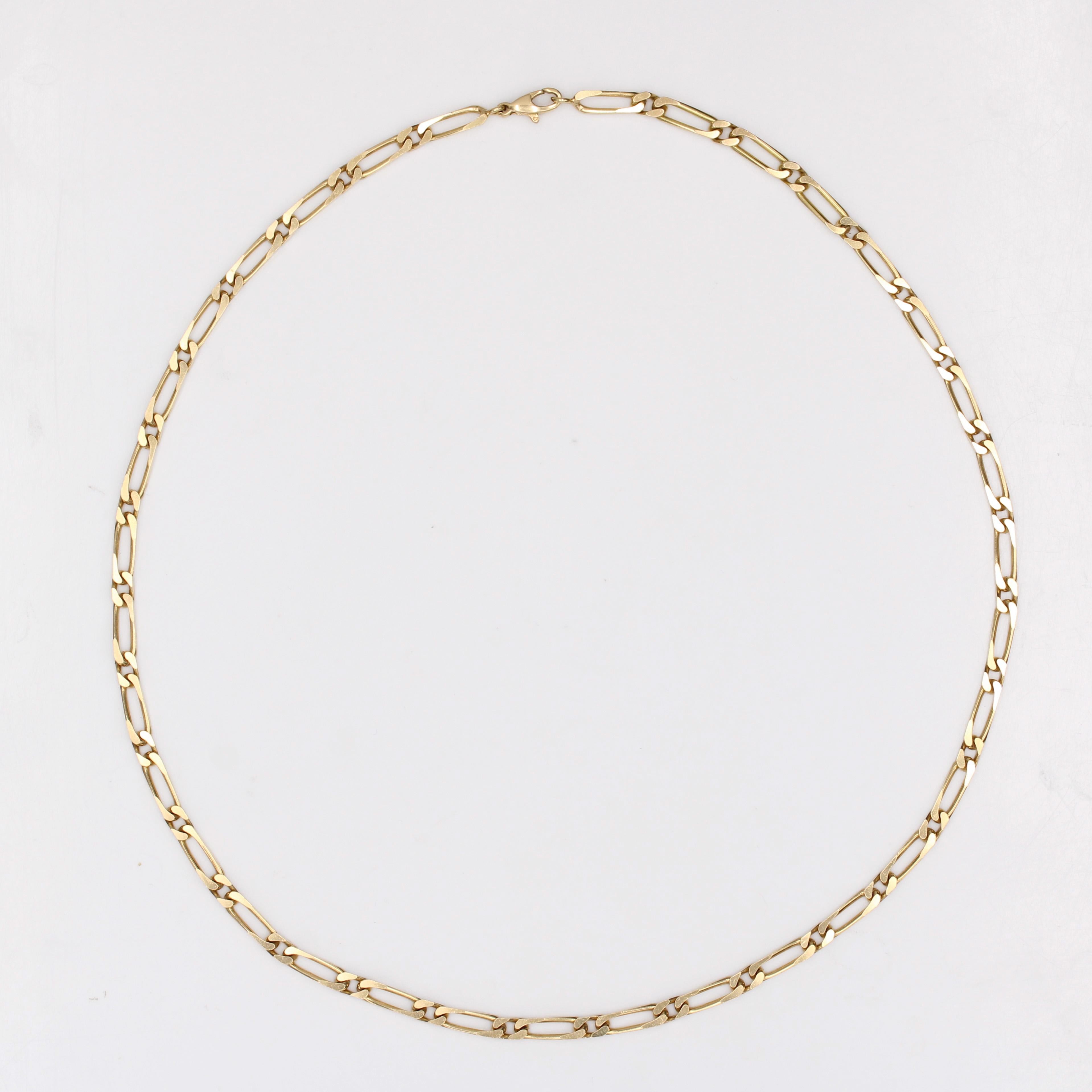Moderne Collier moderne français en or jaune 18 carats à maillons alternés en vente