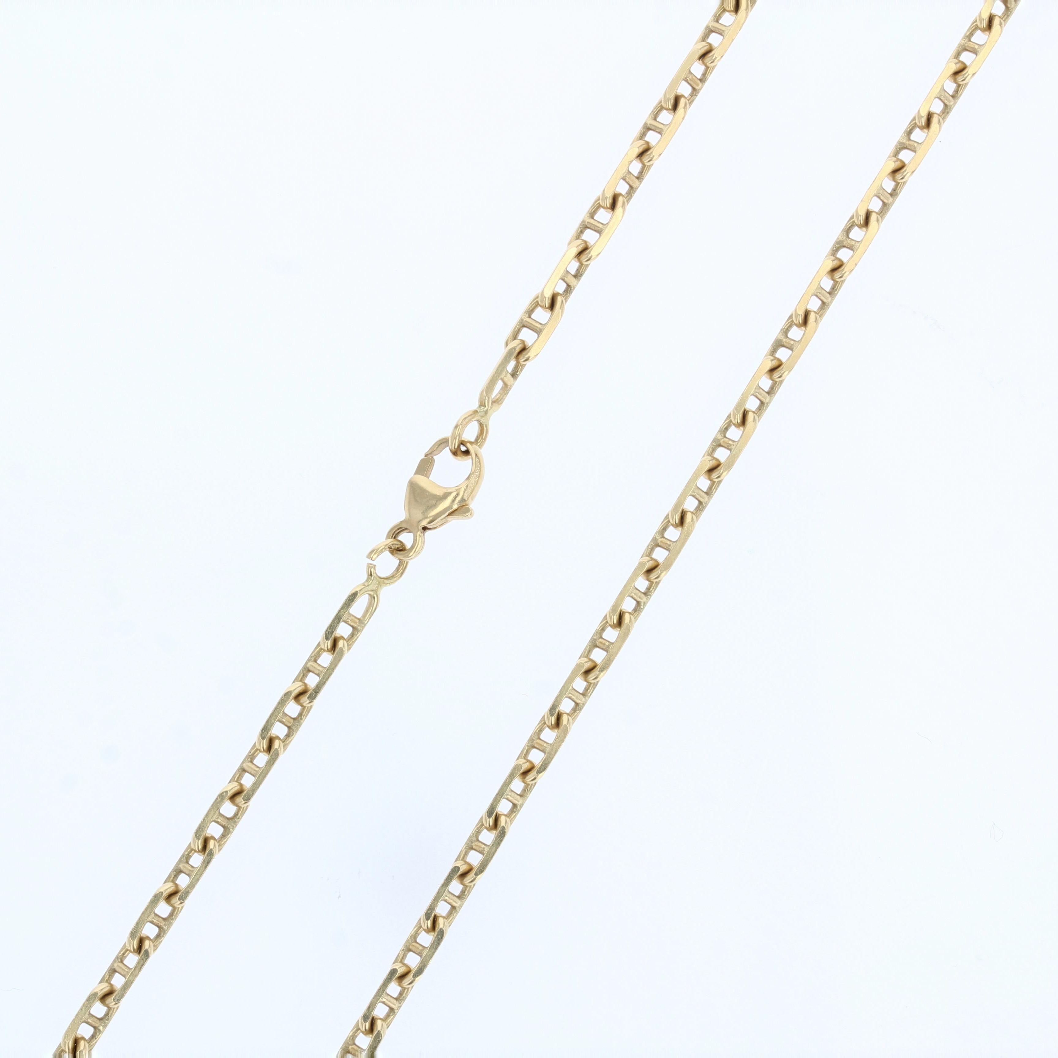 French Modern 18 Karat Yellow Gold Filed Navy Mesh Chain In Good Condition For Sale In Poitiers, FR