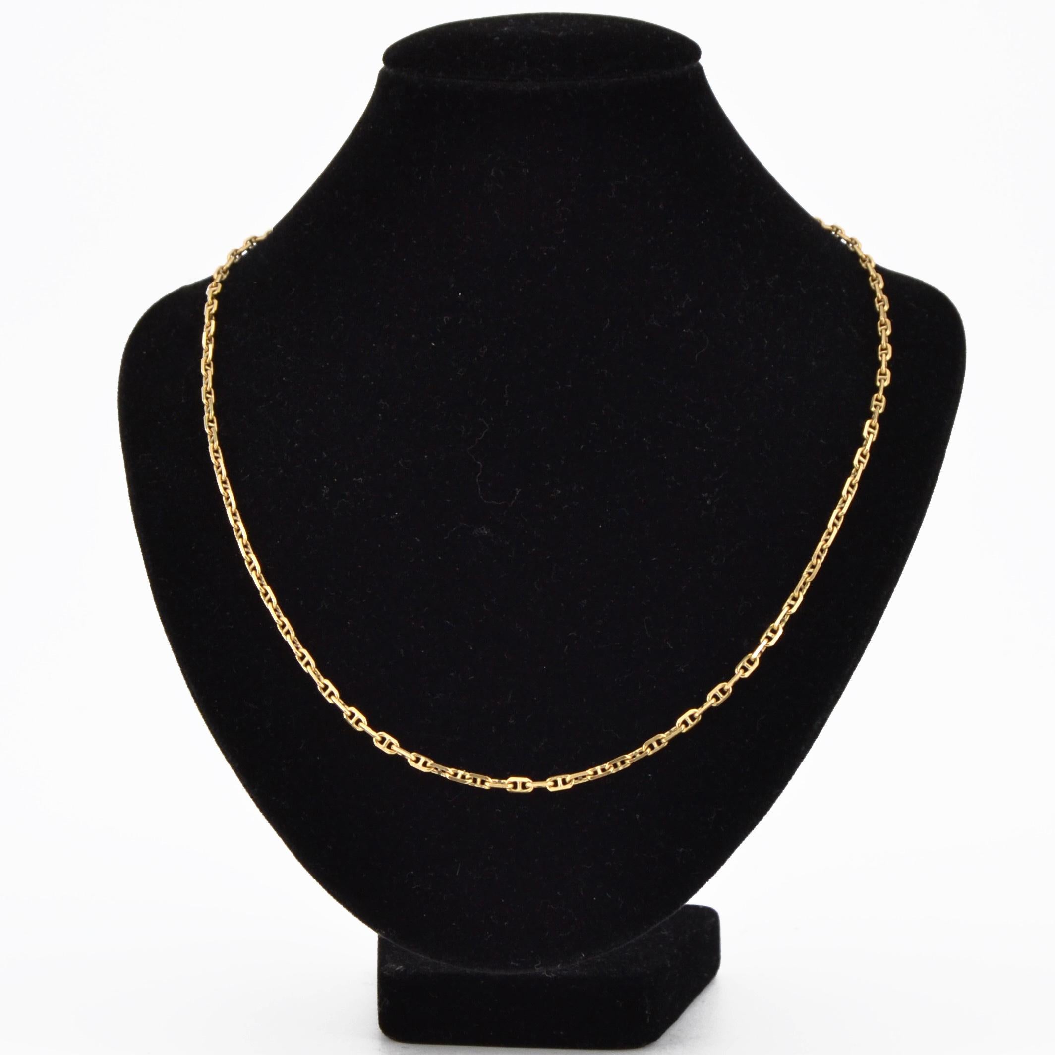 Women's French Modern 18 Karat Yellow Gold Filed Navy Mesh Chain For Sale