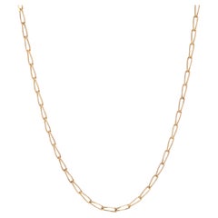 French Modern 18 Karat Yellow Gold Filed Rectangular Curb Chain Necklace