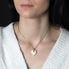 French modern 18 Karat Yellow Gold Heart Shape Double Secret Pendant
