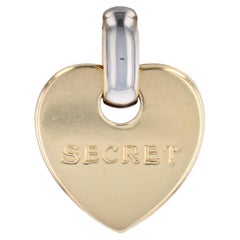 French modern 18 Karat Yellow Gold Heart Shape Double Secret Pendant