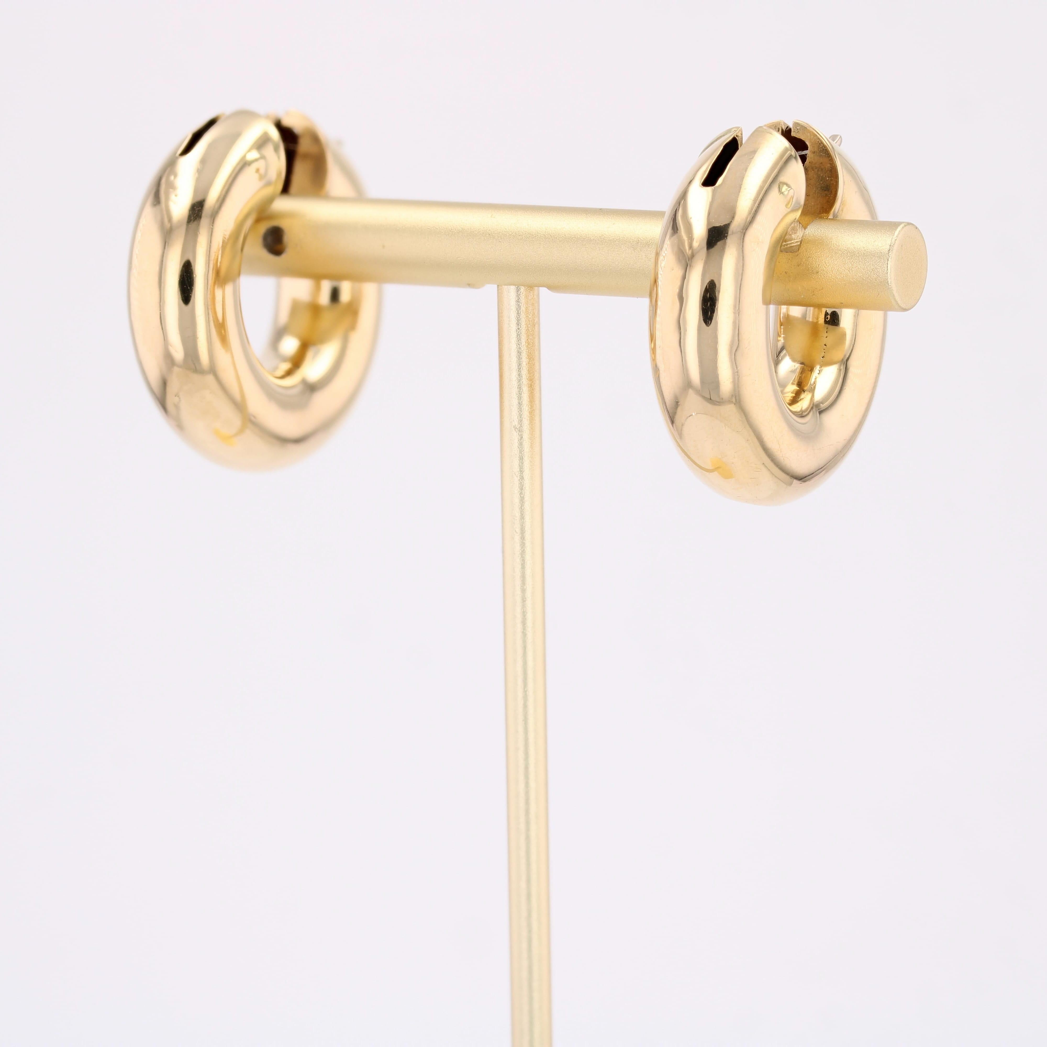 Orecchini moderni francesi a cerchio in oro giallo 18 carati In condizioni buone in vendita a Poitiers, FR