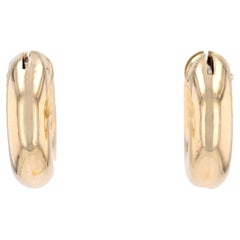 Orecchini moderni francesi a cerchio in oro giallo 18 carati