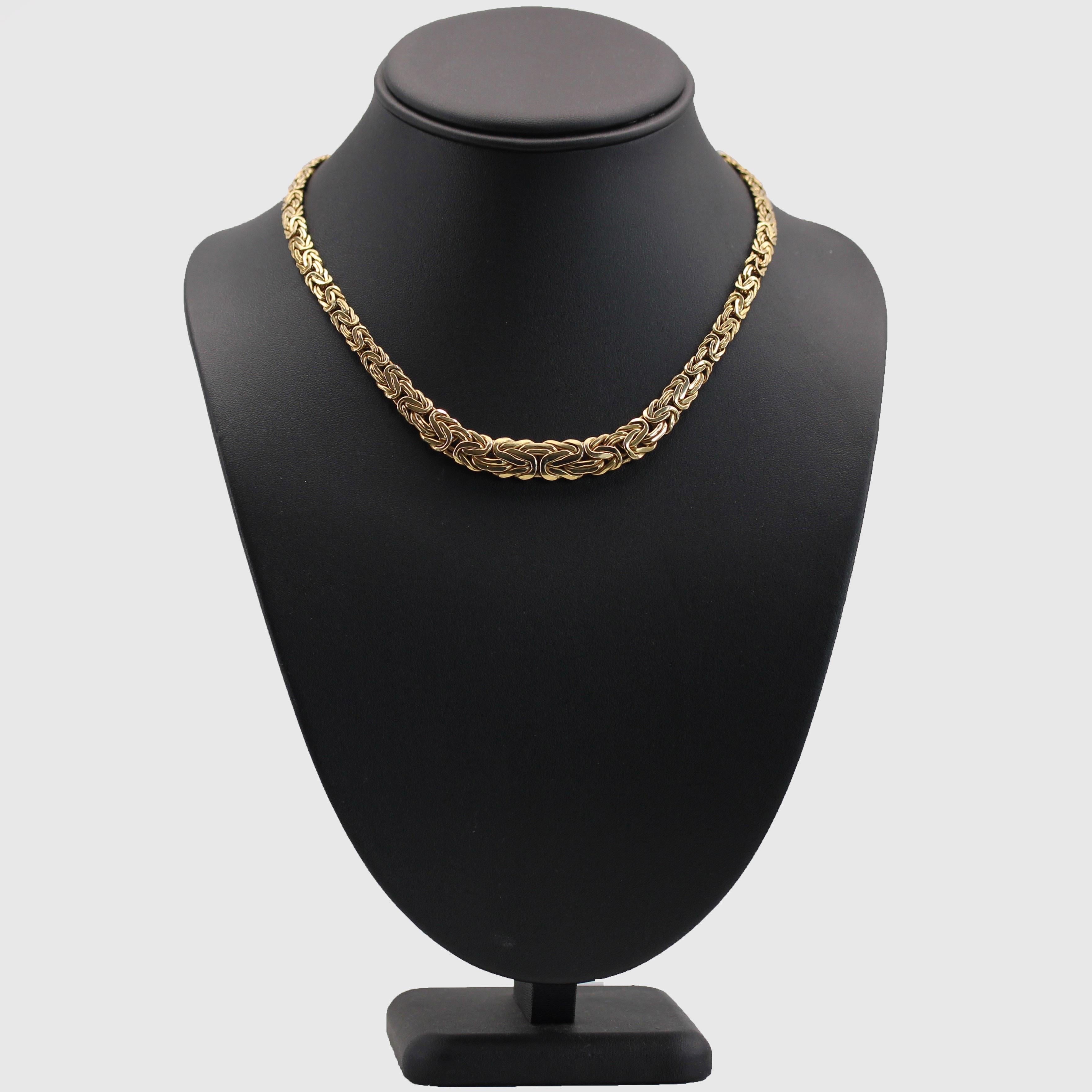 Collana moderna francese a maglia piatta intrecciata in oro giallo 18 carati In condizioni buone in vendita a Poitiers, FR