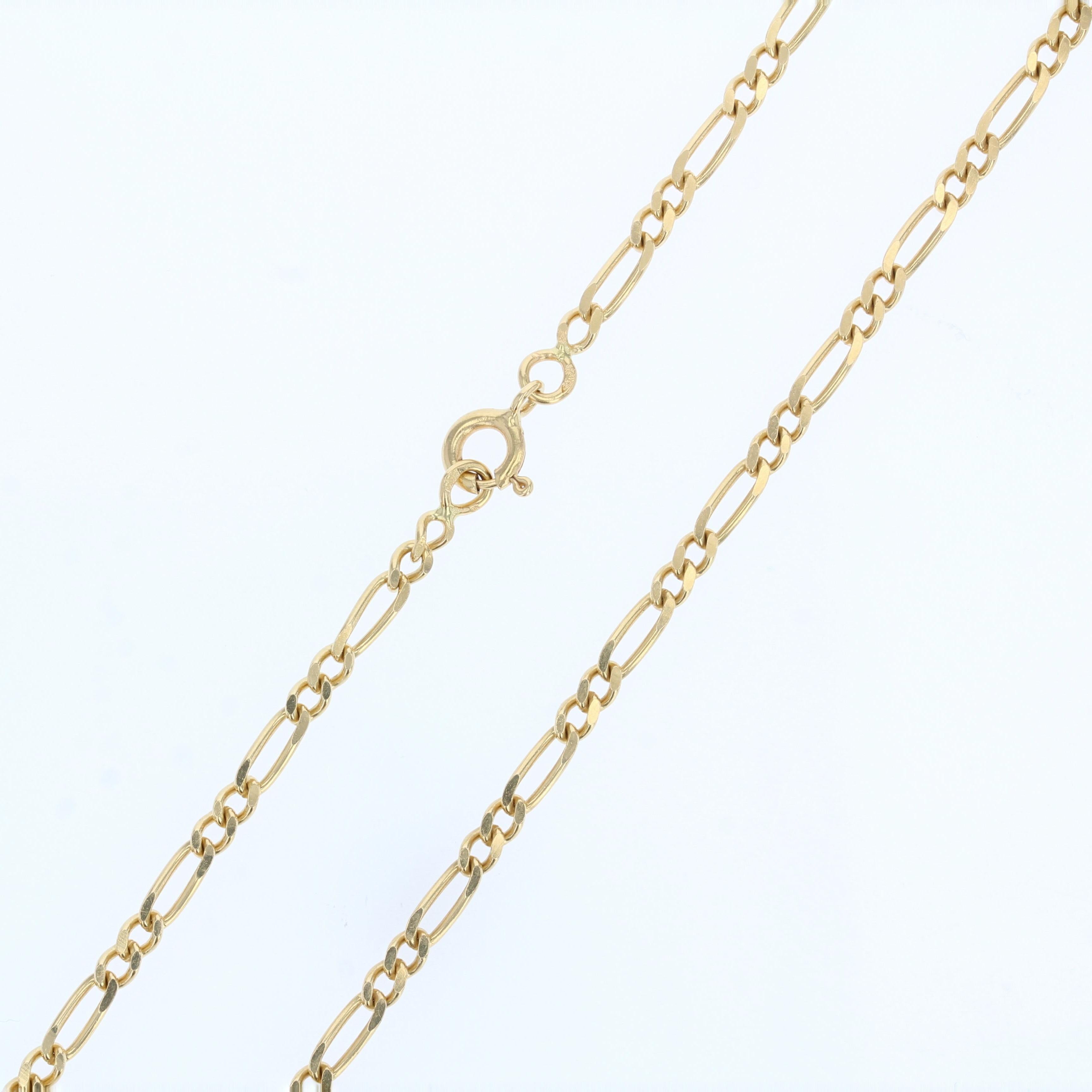French Modern 18 Karat Yellow Gold Oval Mesh Curb Chain In Good Condition In Poitiers, FR